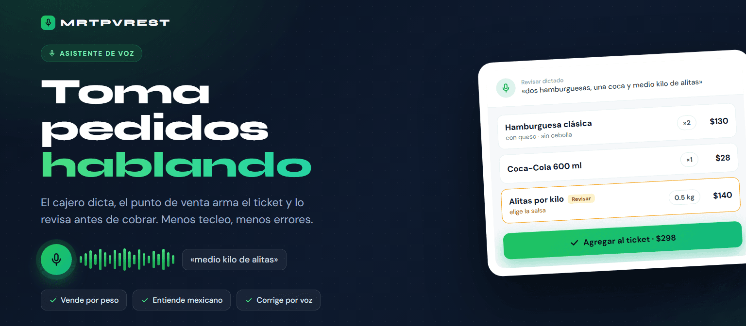 Toma pedidos hablando: tu punto de venta ahora entiende la voz